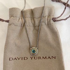 David Yurman Petite Albion Necklace in Blue Topaz